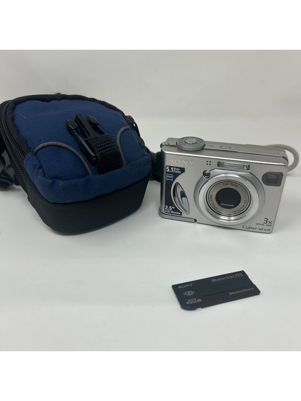 Sony Cyber-Shot DSC-W5 *ISSUE* 5.1MP DIGITAL CAMERA w Case & 512Mb Sd READ DESC